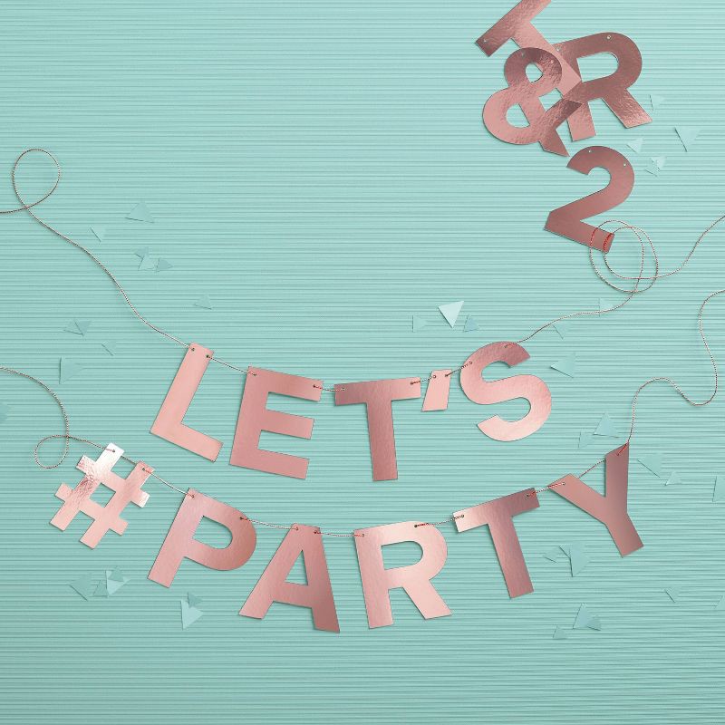 slide 2 of 4, Rose Gold Metallic Create Your Own Banner - Spritz™, 1 ct