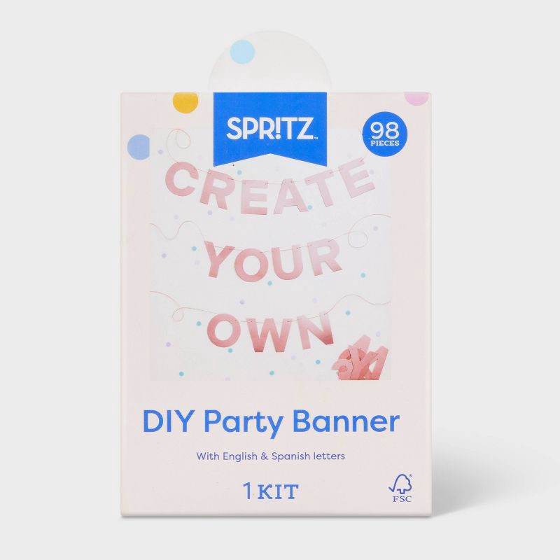 slide 4 of 4, Rose Gold Metallic Create Your Own Banner - Spritz™, 1 ct