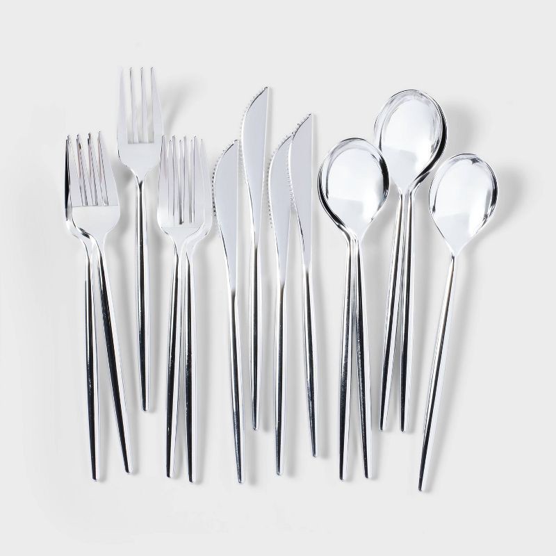 slide 1 of 3, 30ct Silver Cutlery - Spritz™, 30 ct