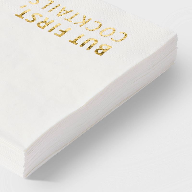 slide 3 of 3, 30ct Beverage Napkins 'But First Cocktails' - Spritz™, 30 ct