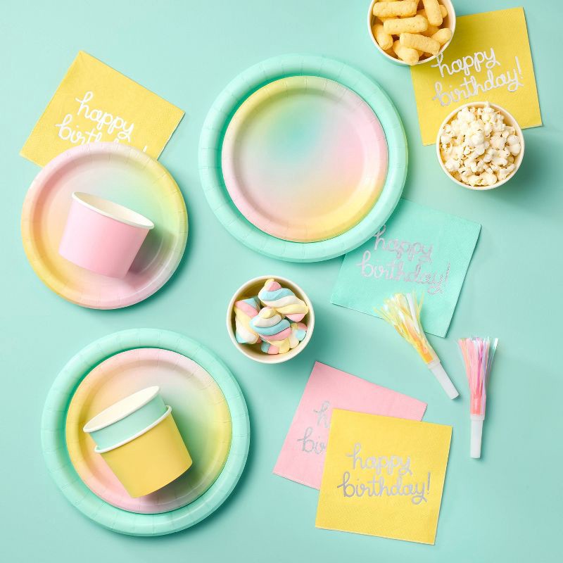 slide 2 of 3, 20ct Pastel Gradient Snack Plates - Spritz™, 20 ct