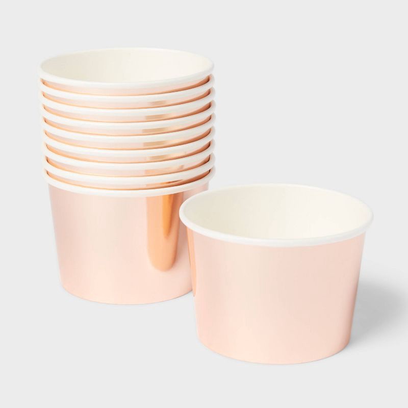 slide 1 of 3, 10ct Rose Gold Metallic Treat Cups - Spritz™, 10 ct