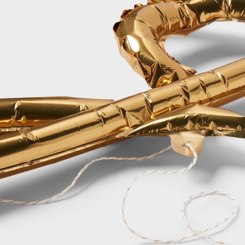 slide 3 of 5, "baby" Script Foil Balloon Banner Gold - Spritz™, 1 ct