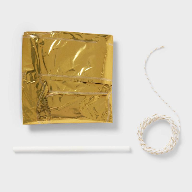 slide 4 of 5, "baby" Script Foil Balloon Banner Gold - Spritz™, 1 ct