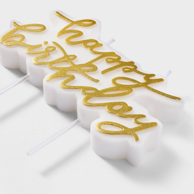 slide 4 of 4, Gold Happy Birthday Candle - Spritz™, 1 ct