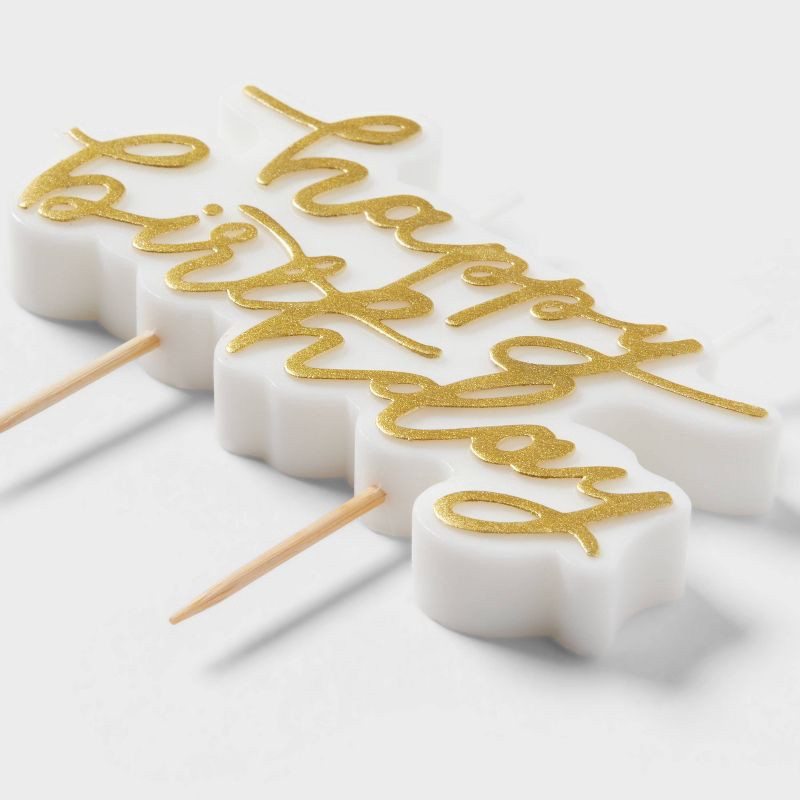 slide 4 of 4, Gold Happy Birthday Candle - Spritz™, 1 ct