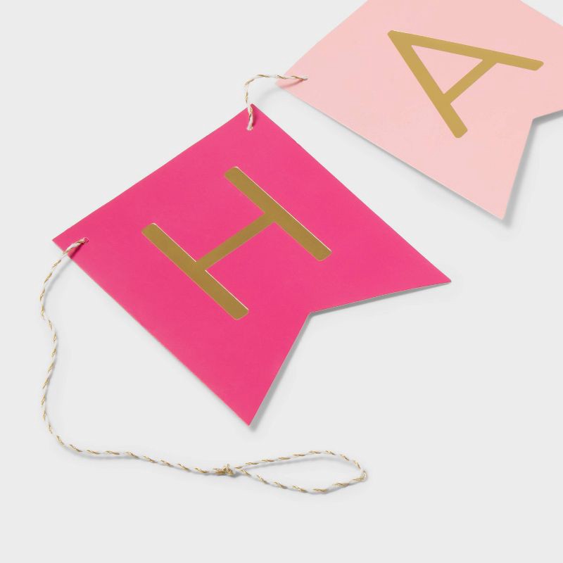 slide 3 of 4, Hot Pink Happy Birthday Banner - Spritz™, 1 ct