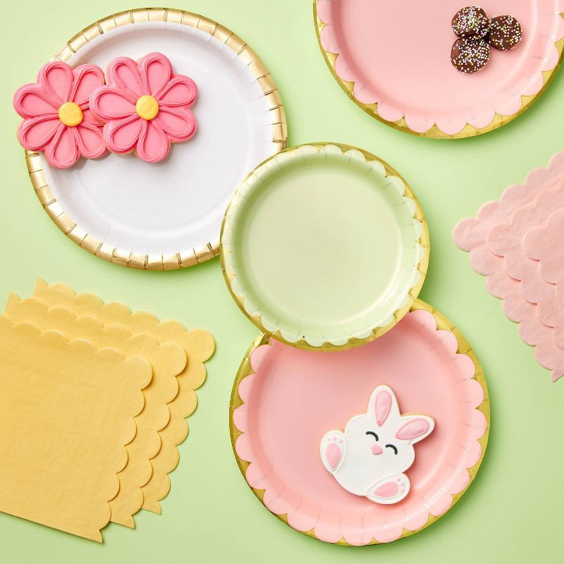 slide 2 of 3, 20ct Dinner Plates Gold White Solid - Spritz™, 20 ct