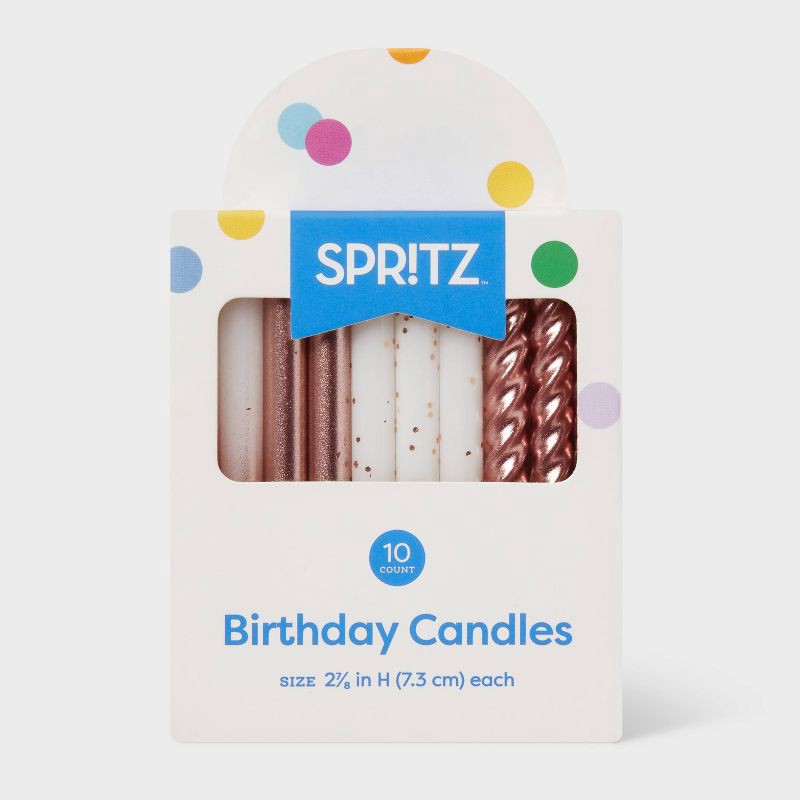 slide 3 of 3, 10ct Rose Gold Assorted Candles - Spritz™, 10 ct