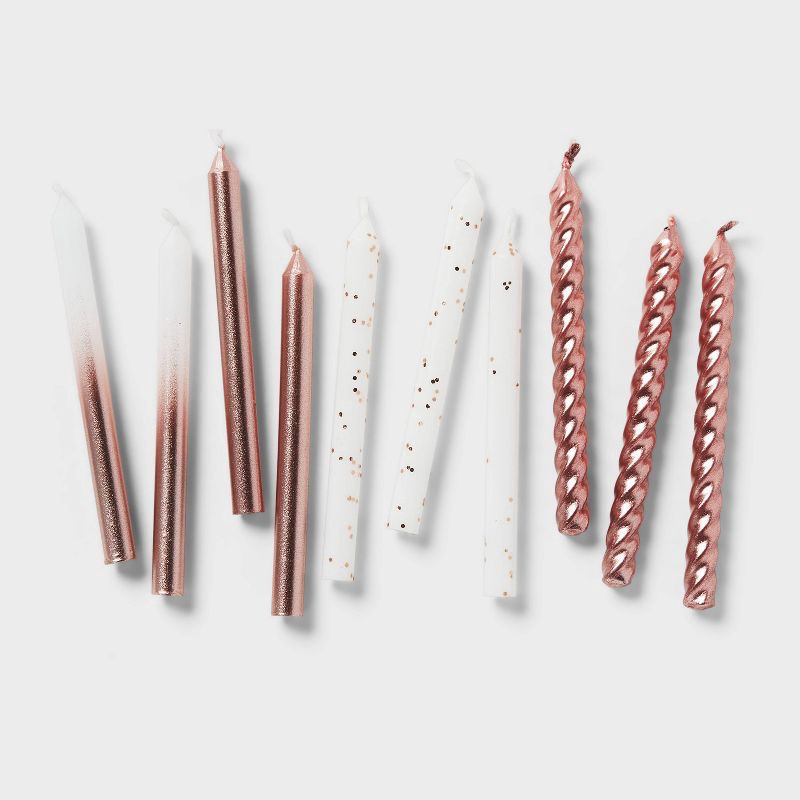 slide 1 of 3, 10ct Rose Gold Assorted Candles - Spritz™, 10 ct