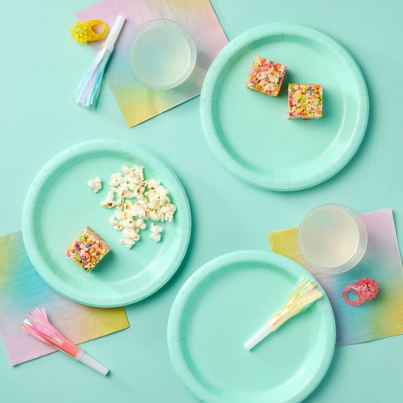 slide 2 of 3, 20ct 8.5" Disposable Dinner Plates Teal - Spritz™, 20 ct