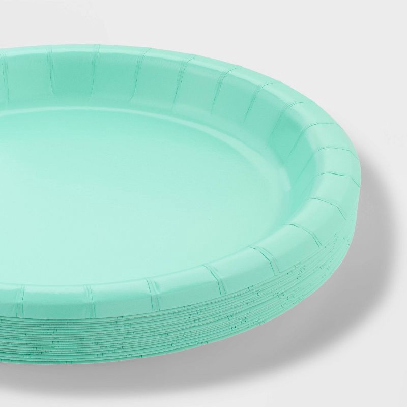 slide 3 of 3, 20ct 8.5" Disposable Dinner Plates Teal - Spritz™, 20 ct