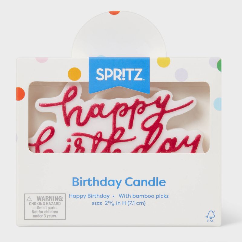slide 3 of 4, Hot Pink Happy Birthday Candle - Spritz™, 1 ct
