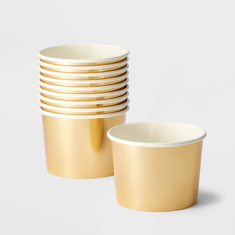 slide 1 of 3, 10ct Table Top Treat Cups Solid Gold - Spritz™, 10 ct