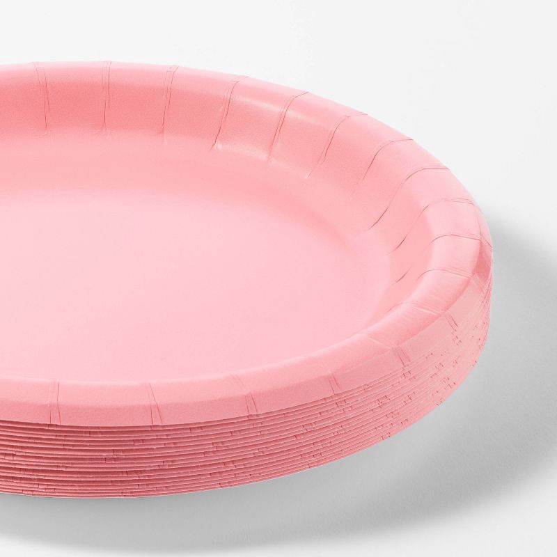 slide 3 of 3, 20ct 8.5" Disposable Dinner Plates Light Pink - Spritz™, 20 ct