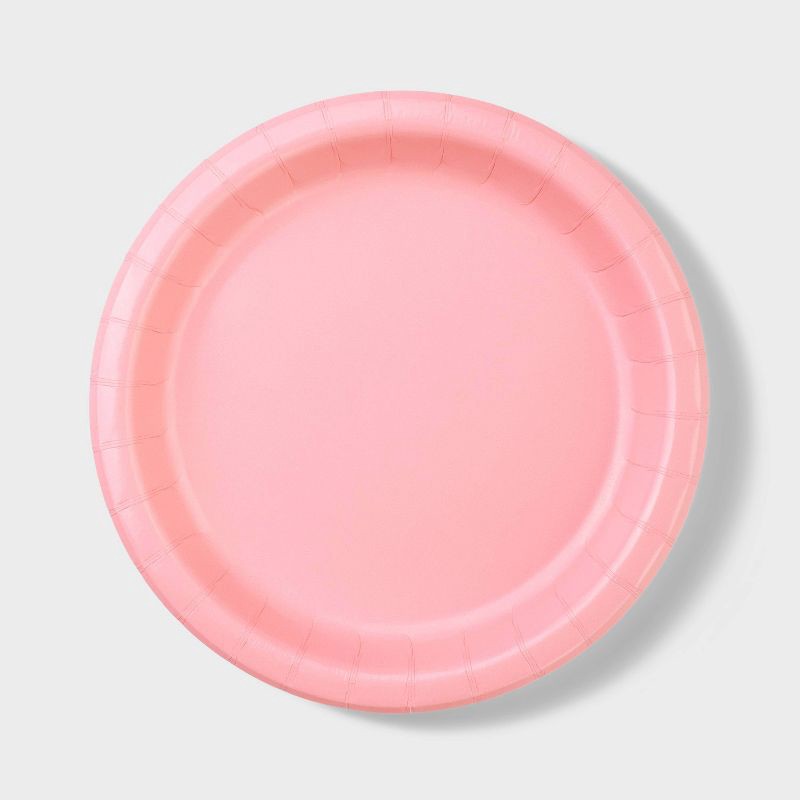 slide 1 of 3, 20ct 8.5" Disposable Dinner Plates Light Pink - Spritz™, 20 ct
