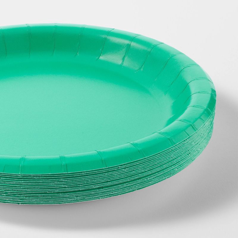 slide 3 of 3, 20ct 8.5" Disposable Dinner Plates Green - Spritz™, 20 ct