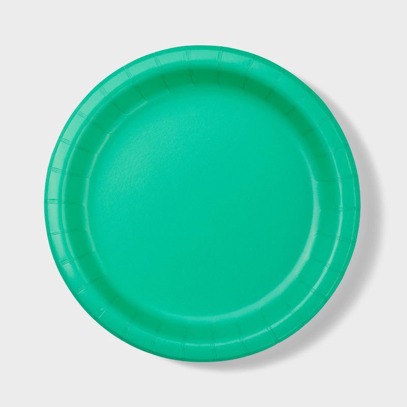 slide 1 of 3, 20ct 8.5" Disposable Dinner Plates Green - Spritz™, 20 ct