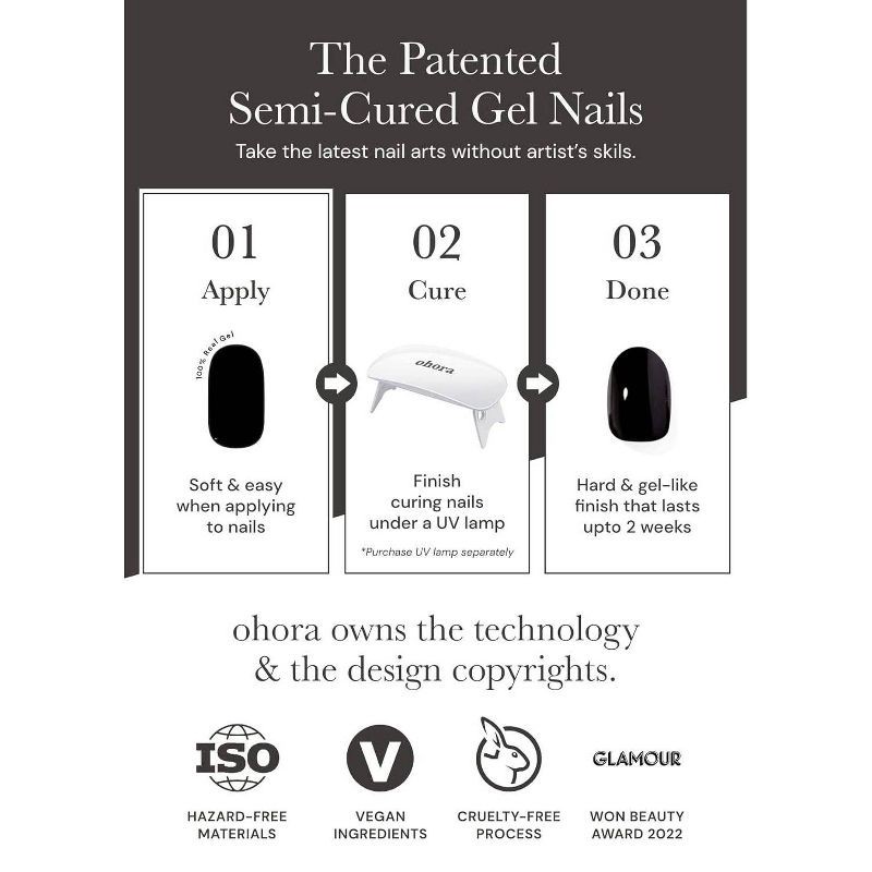 slide 5 of 5, Ohora Gel Nail Art Starter Set - Cream Light - 30ct, 30 ct