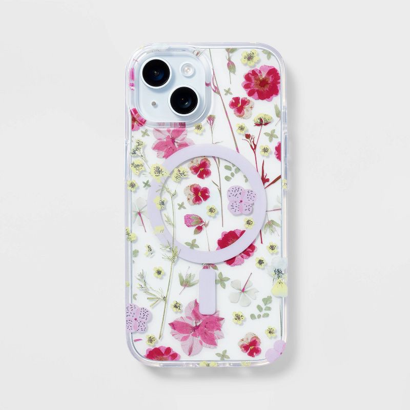 slide 2 of 4, iPhone16e/iPhone 15/iPhone 14/iPhone 13 Case with MagSafe - heyday™ Multicolor Floral: Polycarbonate & TPU, 1 ct