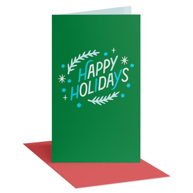 slide 1 of 3, Carlton Cards Christmas Cards Happy Holidays Lettering, 1 ct