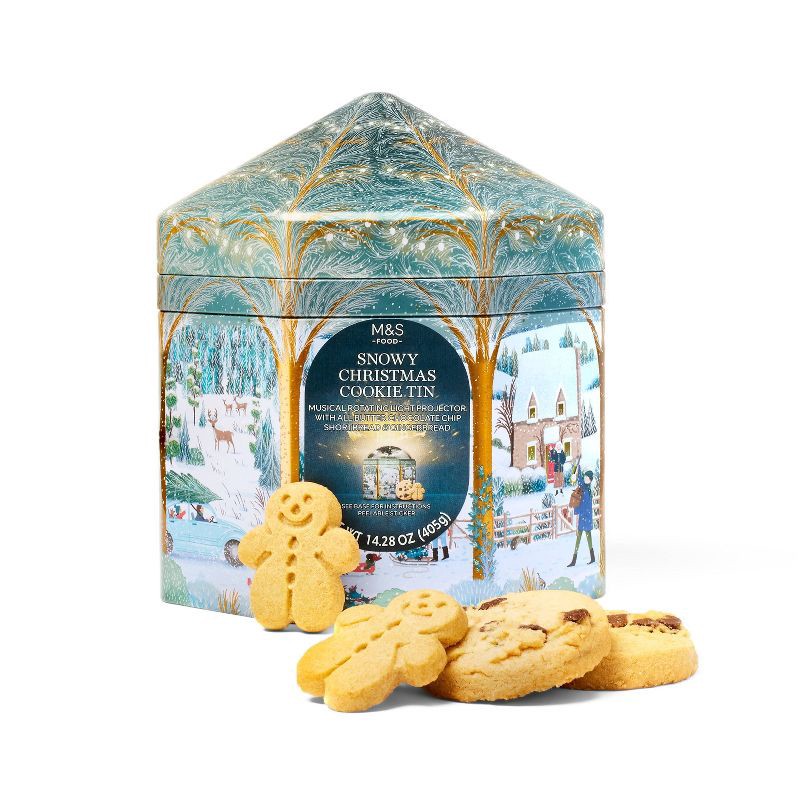 slide 1 of 4, M&S Snowy Night Cookie Tin - 14.28oz, 14.28 oz