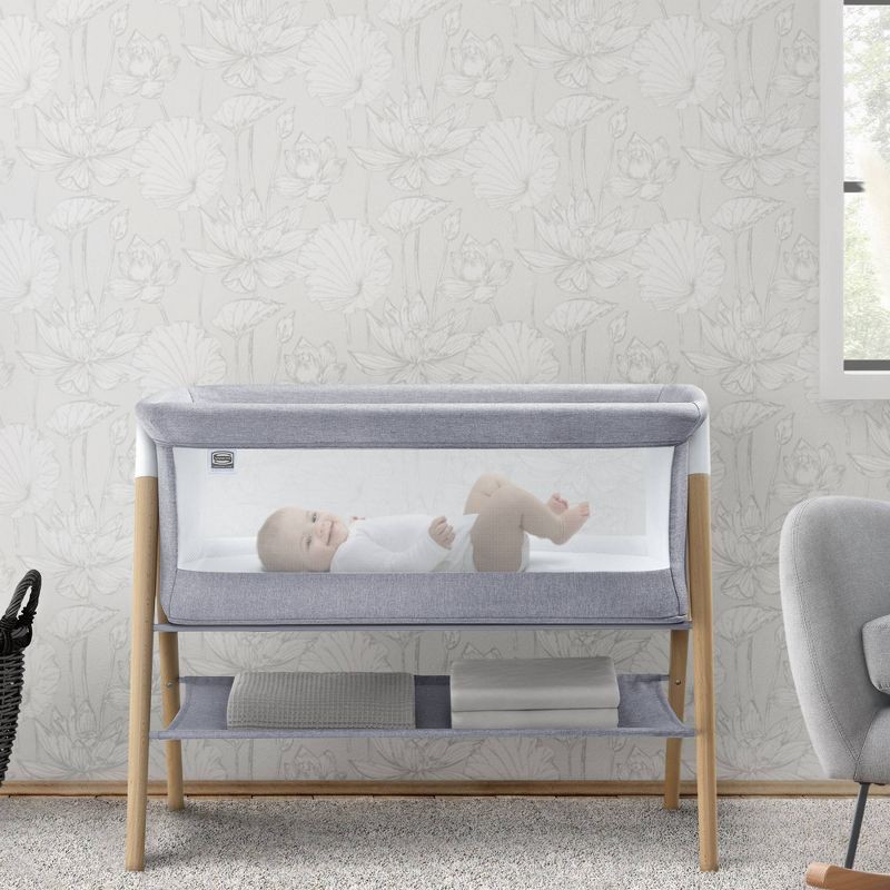 slide 2 of 14, Simmons Kids' Koi Beechwood By the Bed Bassinet - Dove Gray, 1 ct
