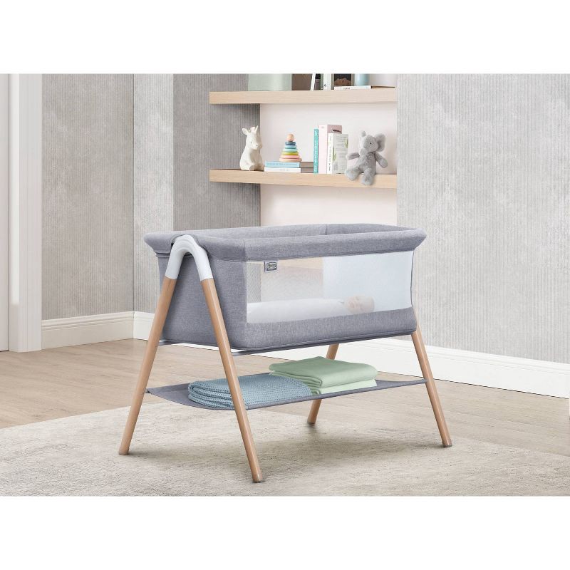 slide 3 of 14, Simmons Kids' Koi Beechwood By the Bed Bassinet - Dove Gray, 1 ct