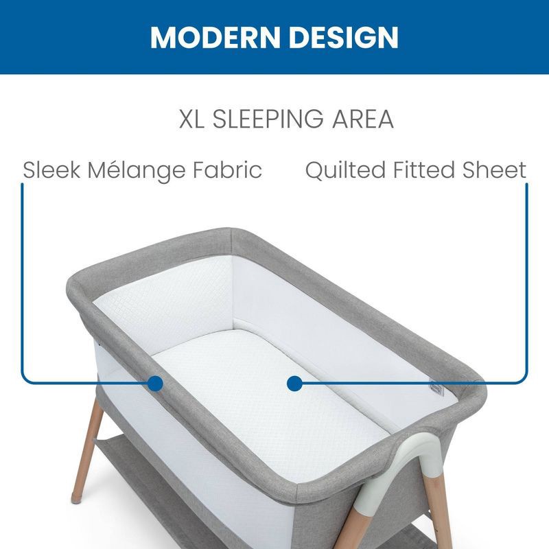 slide 14 of 14, Simmons Kids' Koi Beechwood By the Bed Bassinet - Dove Gray, 1 ct