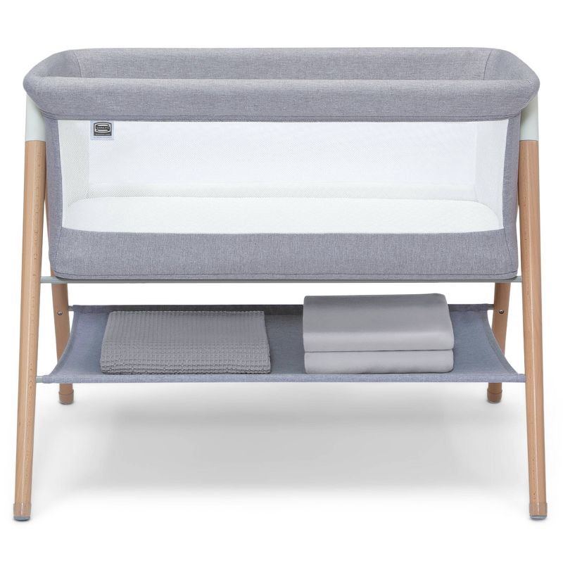 slide 7 of 14, Simmons Kids' Koi Beechwood By the Bed Bassinet - Dove Gray, 1 ct
