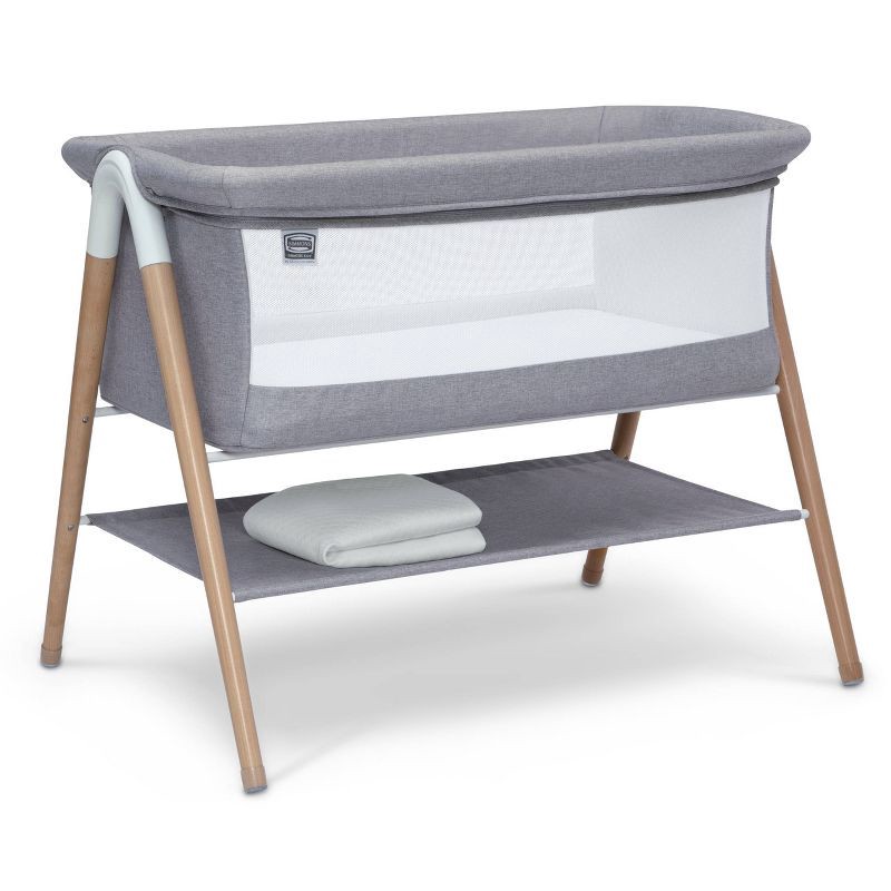 slide 1 of 14, Simmons Kids' Koi Beechwood By the Bed Bassinet - Dove Gray, 1 ct