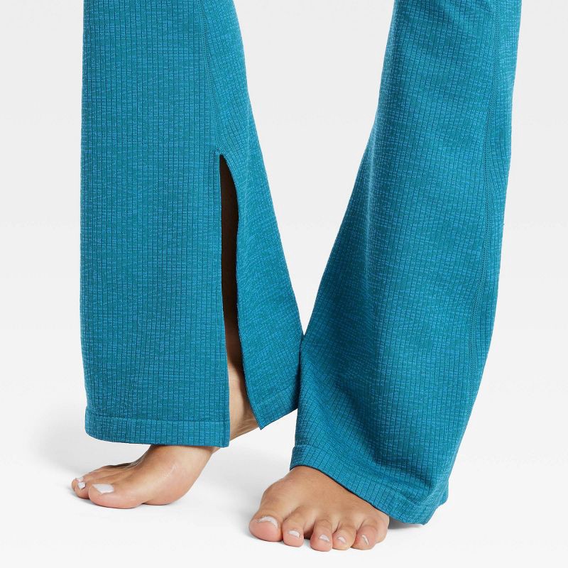 Women's Textured Flare Leggings - JoyLab Blue S 1 ct