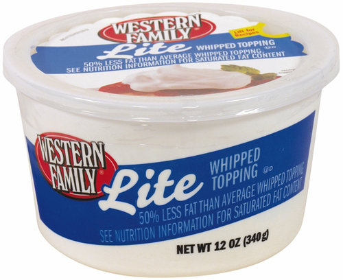 slide 1 of 1, Western Family Lite Whipped Topping, 12 oz