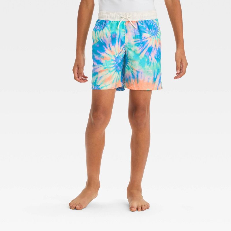 slide 1 of 3, Boys' Tie-Dye Swim Trunks - Cat & Jack™ M, 1 ct