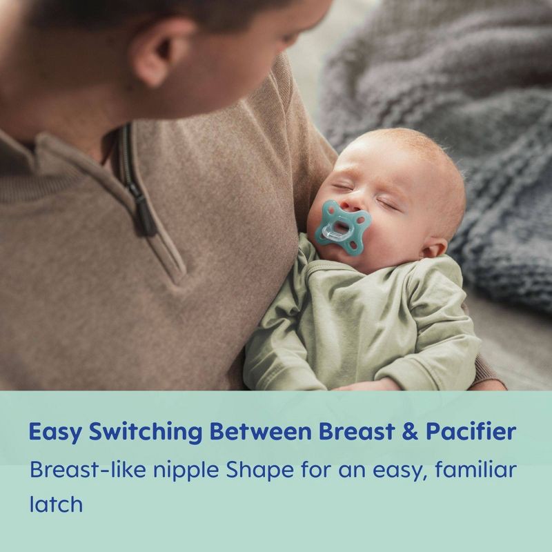 slide 6 of 8, MAM Comfort 1 Newborn Lightweight Silicone Pacifier - Boy - 2pk, 2 ct