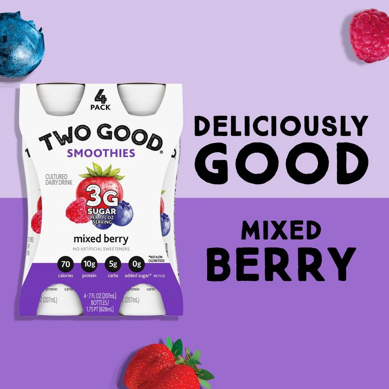 slide 13 of 13, Two Good Mixed Berry Drink - 4pk/7 fl oz, 4 ct, 7 fl oz