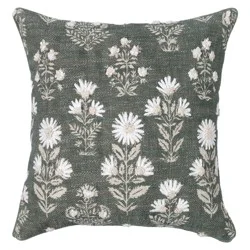 Haven + Key Ditsy Florals Decorative Throw Pillow - Green