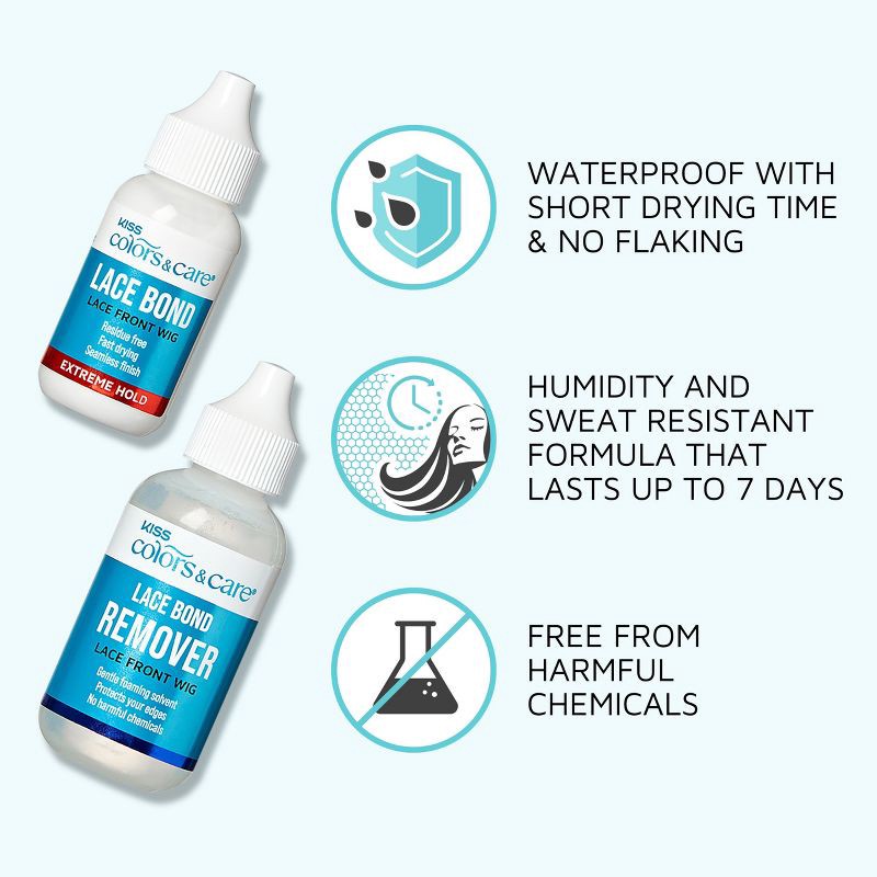 slide 7 of 12, KISS Products Colors & Care Wig Lace Bond Glue - Extreme Hold - 1.1oz, 1.1 oz