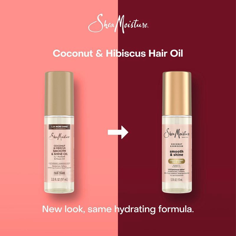 slide 3 of 10, SheaMoisture Coconut and Hibiscus Smooth + Shine Hair Oil - 3.3 fl oz, 3.3 fl oz