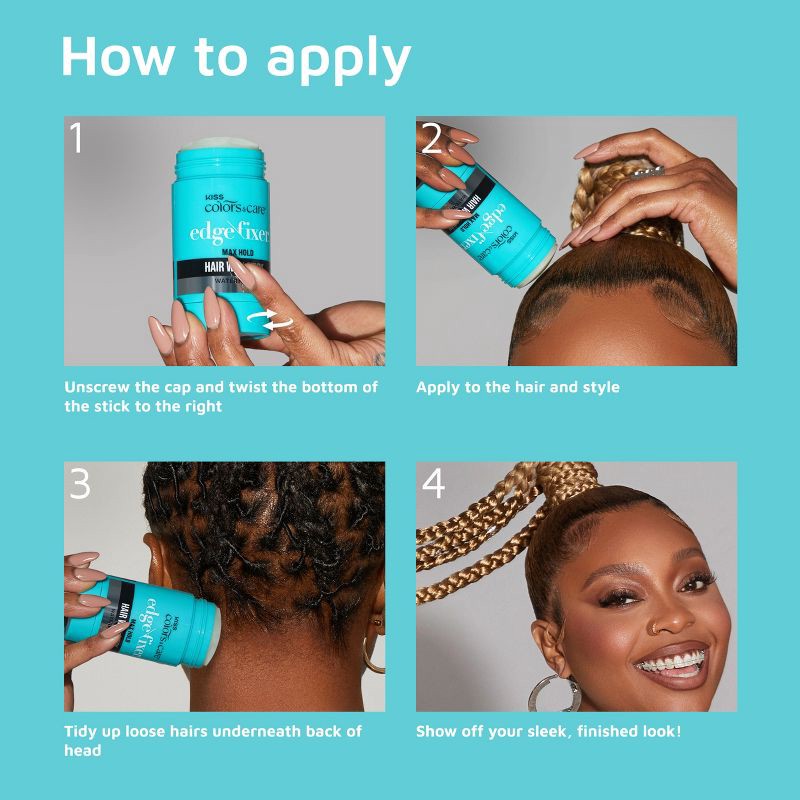slide 4 of 6, KISS Products Colors & Care Edge Fixer Hair Wax Stick - Maximum Hold - Peach Scent - 2.7oz, 2.7 oz