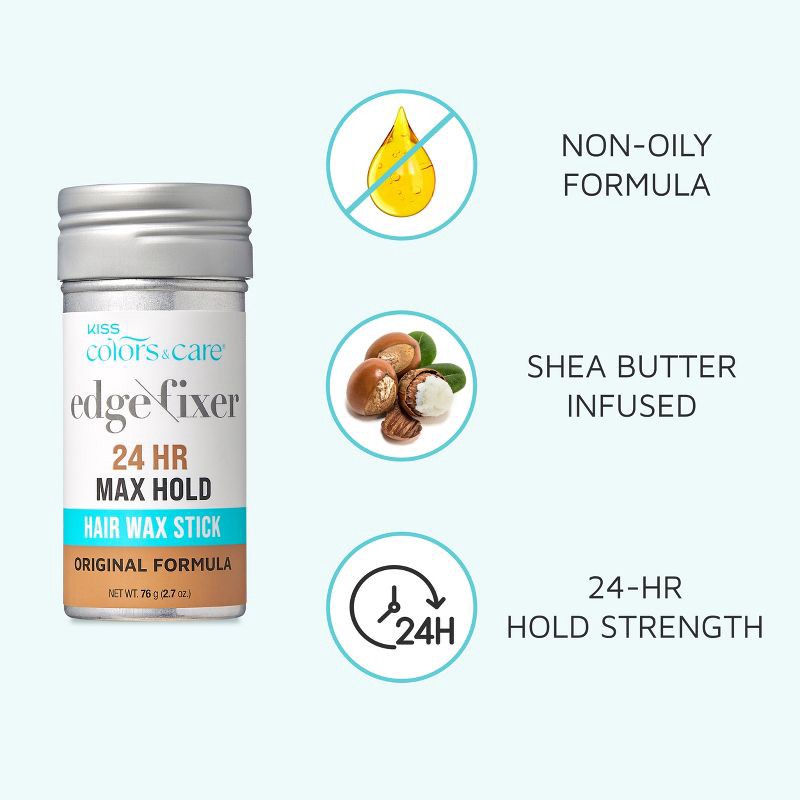 slide 5 of 6, KISS Products Colors & Care Edge Fixer Hair Wax Stick - Maximum Hold - Peach Scent - 2.7oz, 2.7 oz