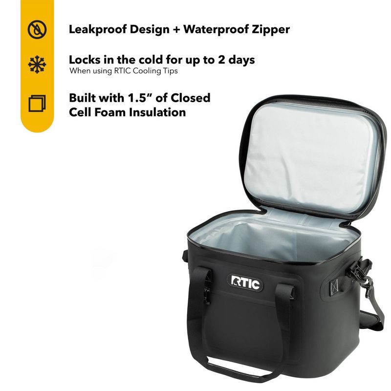 slide 9 of 9, RTIC Outdoors 30 Cans Ultra-Tough Soft Sided Cooler - Black, 30 cans