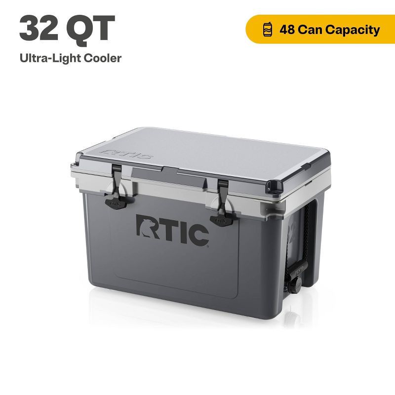 slide 2 of 13, RTIC Outdoors 32 QT Ultra-Light Hard Sided Cooler - Gray: Compact Outdoor Beverage Storage, 32 qt