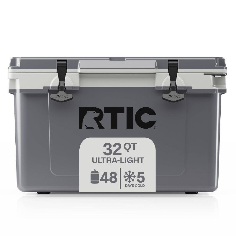 slide 1 of 13, RTIC Outdoors 32 QT Ultra-Light Hard Sided Cooler - Gray: Compact Outdoor Beverage Storage, 32 qt