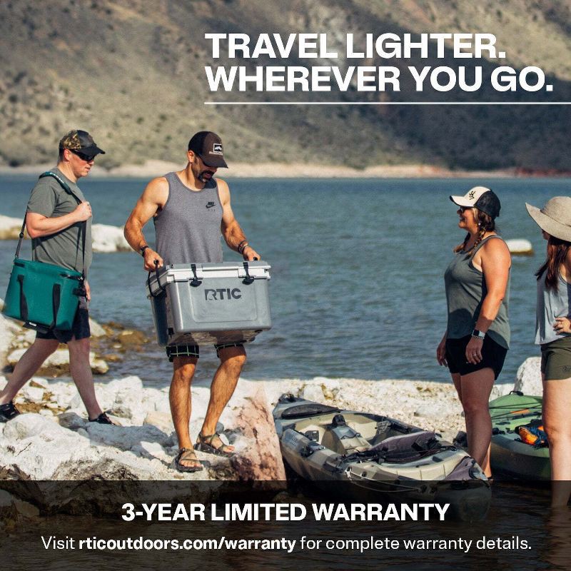 slide 7 of 13, RTIC Outdoors 32 QT Ultra-Light Hard Sided Cooler - Gray: Compact Outdoor Beverage Storage, 32 qt