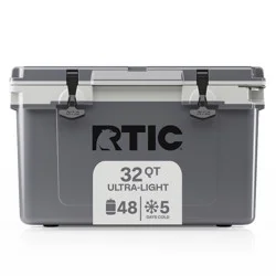 RTIC Outdoors 32 QT Ultra-Light Hard Sided Cooler - Gray: Compact Outdoor Beverage Storage