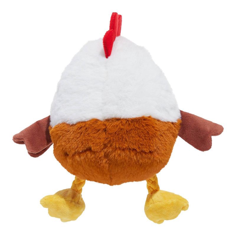 slide 2 of 6, BARK 9.5" Classic Fuzzy Farm Rooster Plush Rope Dog Toy, 1 ct