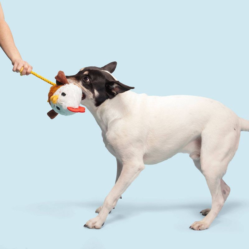 slide 6 of 6, BARK 9.5" Classic Fuzzy Farm Rooster Plush Rope Dog Toy, 1 ct