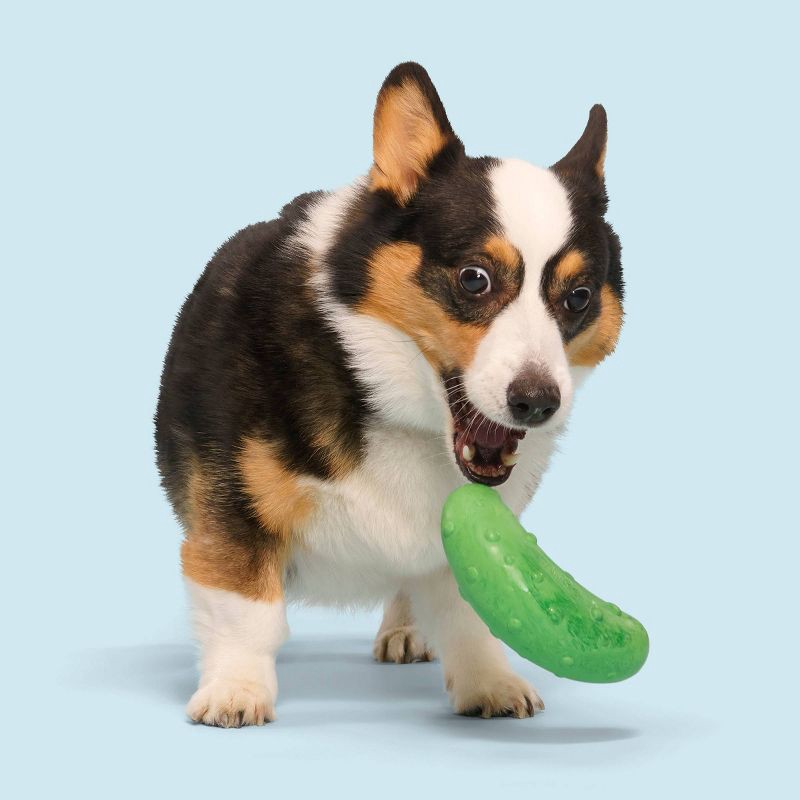 slide 3 of 6, BARK Super Chewer Pickle Stickle Pickle Dog Toy, 1 ct