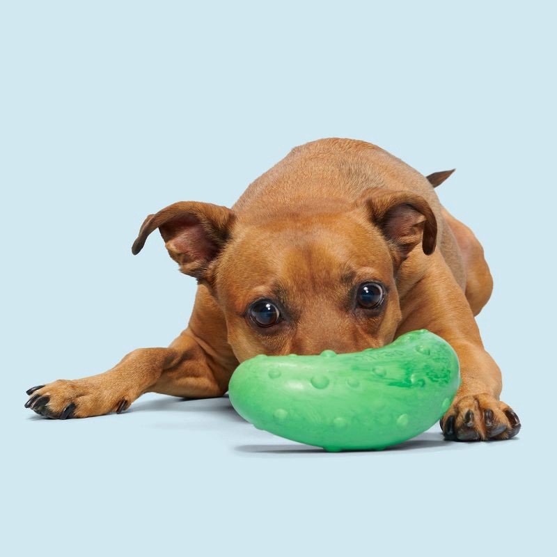 slide 4 of 6, BARK Super Chewer Pickle Stickle Pickle Dog Toy, 1 ct